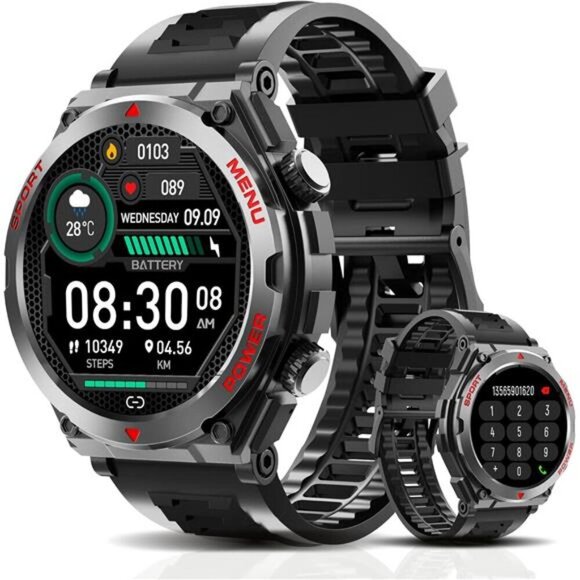 Tactical Smartwatch with Text and Call, Heart Rate, Blood Oxygen - Picture 1 of 3